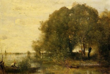 Jean Baptiste Camille Corot Painting - Wooded Peninsula plein air Romanticism Jean Baptiste Camille Corot
